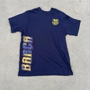 Youth Blue Soccer T Shirt FCB Barcelona Messi EUC Medium Navy Soccer Football